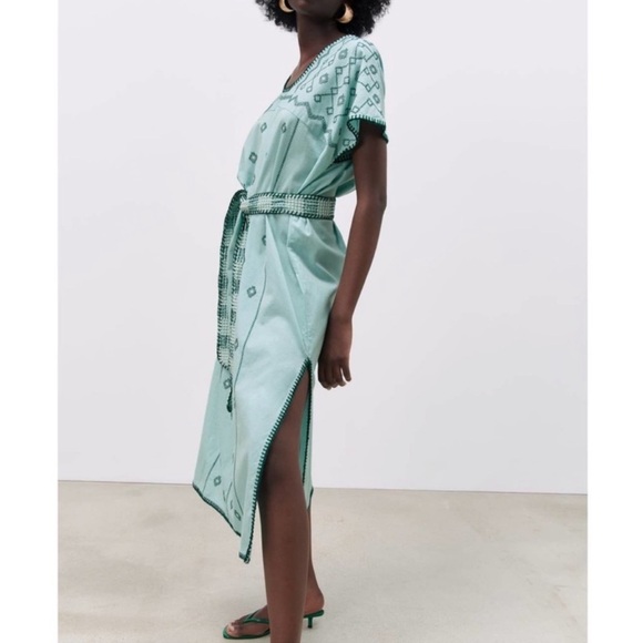 NWOT Zara belted boho embroidered - Picture 3 of 3